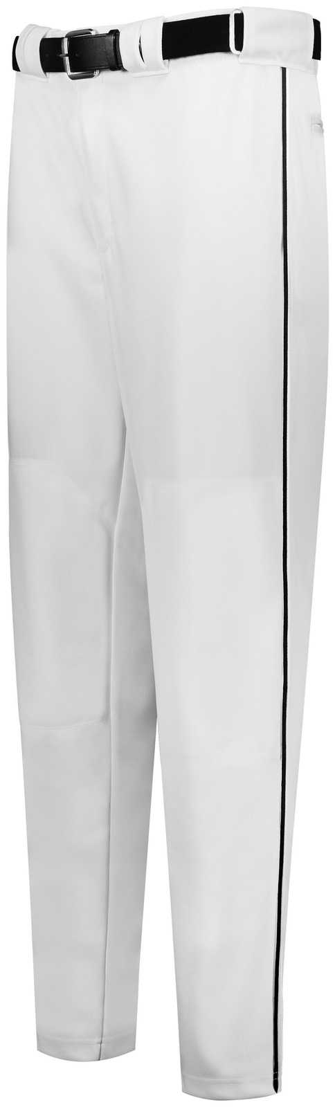 Russell R11Lgb Youth Piped Diamond Series Baseball Pant 2.0 - White Black - HIT a Double
