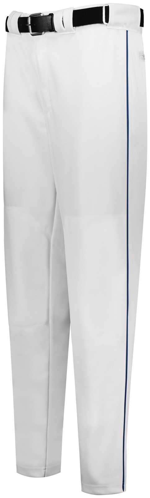 Russell R11Lgb Youth Piped Diamond Series Baseball Pant 2.0 - White Navy - HIT a Double