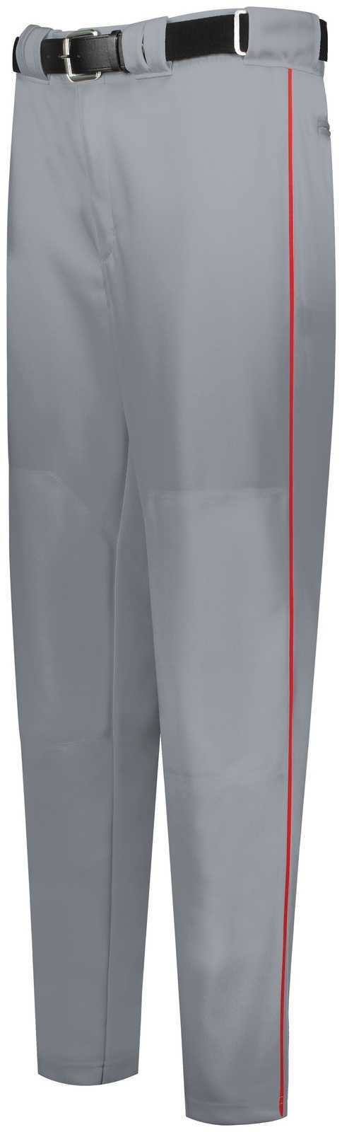 Russell R11Lgb Youth Piped Diamond Series Baseball Pant 2.0 - Baseball Gray True Red - HIT a Double