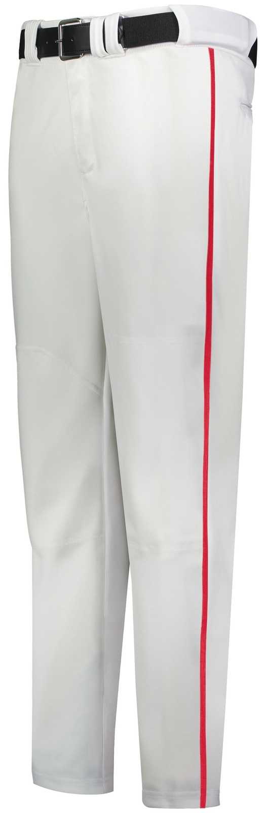 Russell R14Dbb Youth Piped Change Up Baseball Pant - White True Red - HIT a Double