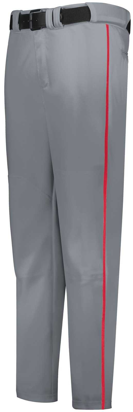 Russell R14Dbb Youth Piped Change Up Baseball Pant - Baseball Gray True Red - HIT a Double