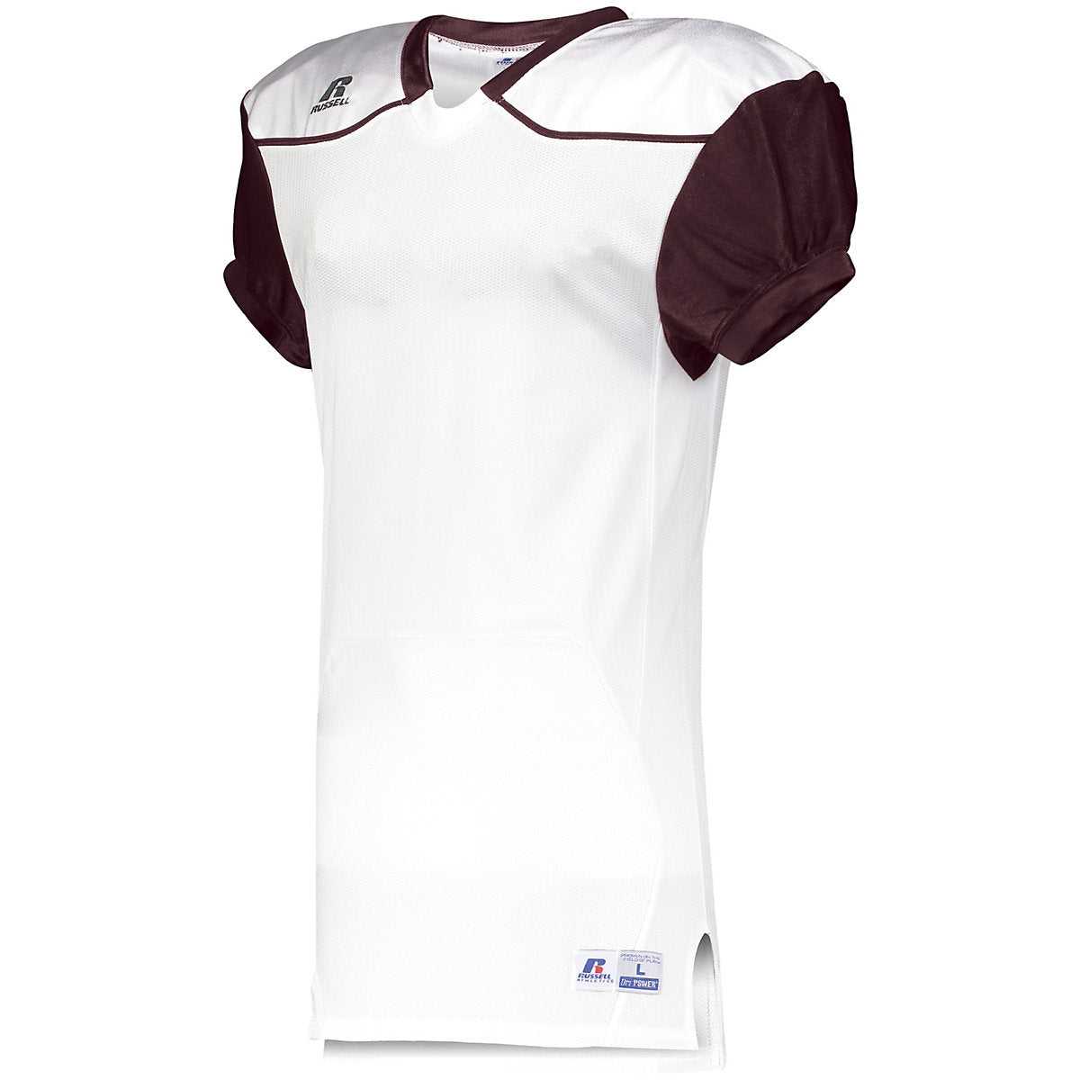 Russell S57Z7A Color Block Game Jersey (Away) - White Maroon - HIT a Double