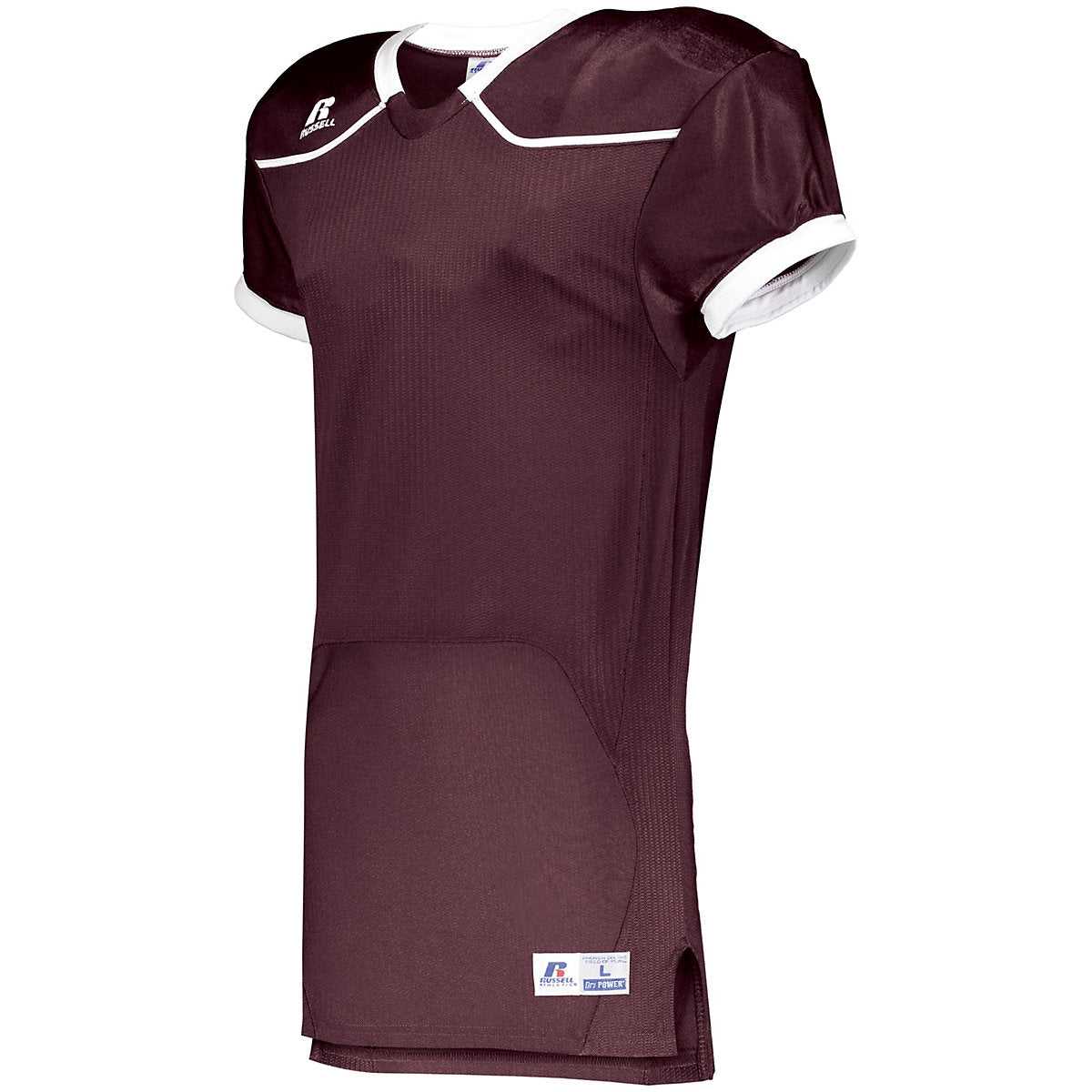 Russell S57Z7H Color Block Game Jersey (Home) - Maroon White - HIT a Double