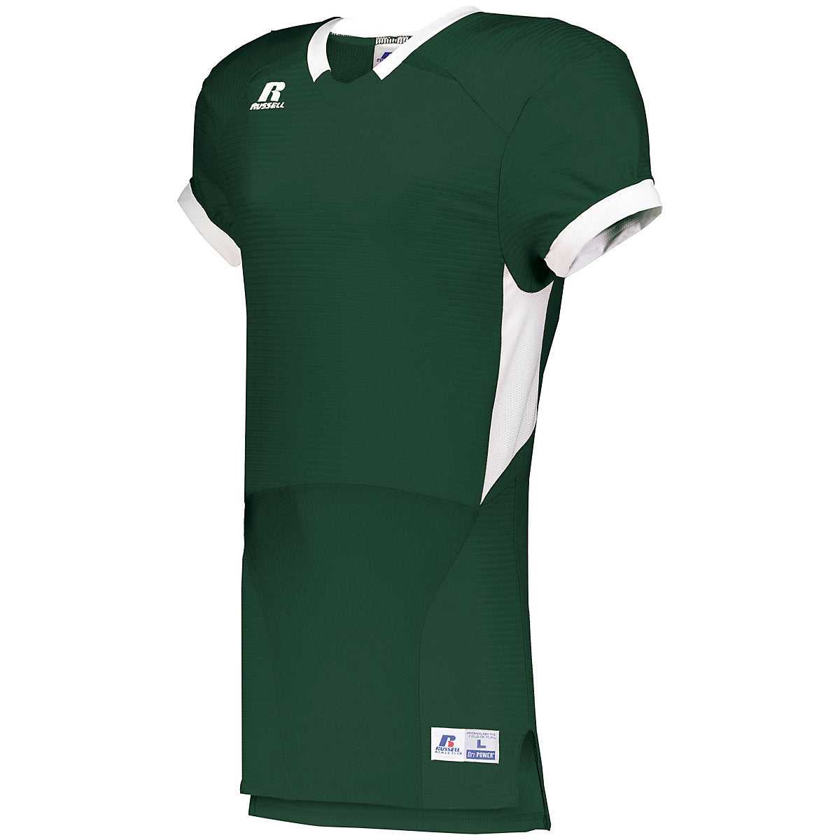 Russell S65XCS Color Block Game Jersey - Dark Green White - HIT a Double