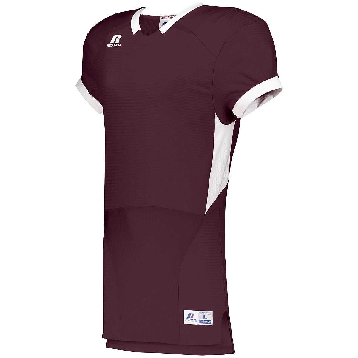 Russell S65XCS Color Block Game Jersey - Maroon White - HIT a Double