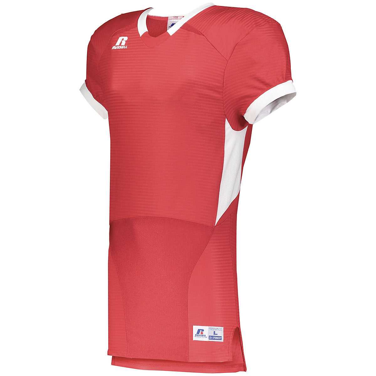 Russell S65XCS Color Block Game Jersey - True Red White - HIT a Double