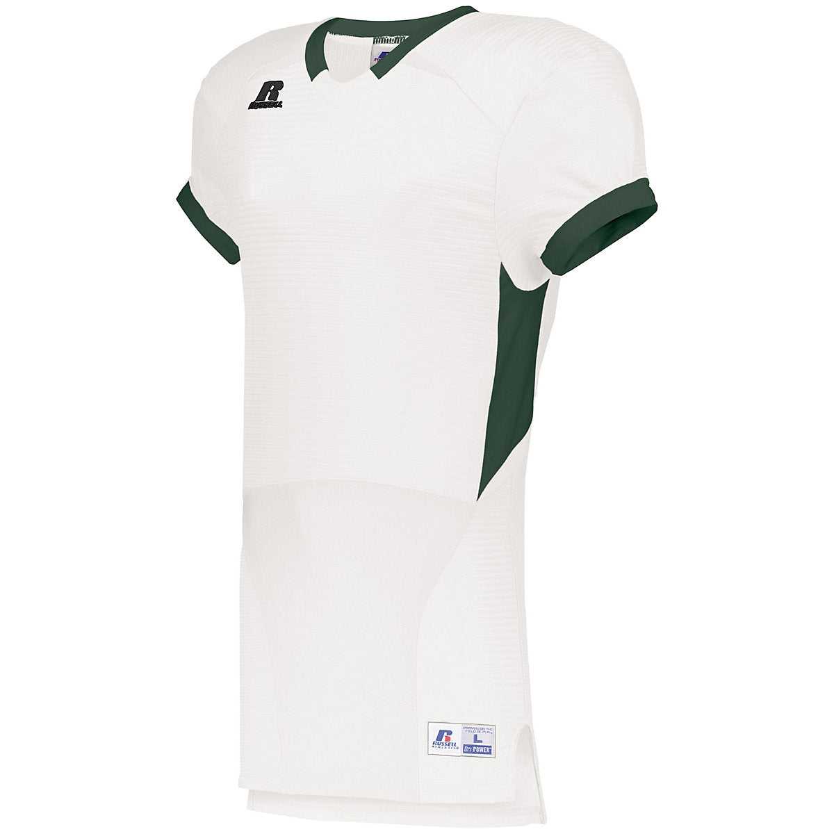 Russell S65XCS Color Block Game Jersey - White Dark Green - HIT a Double