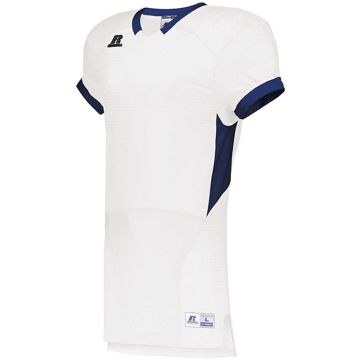 Russell S65XCS Color Block Game Jersey - White Navy - HIT a Double
