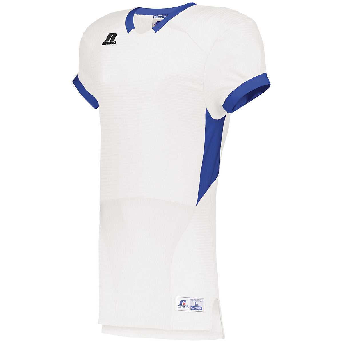 Russell S65XCS Color Block Game Jersey - White Royal - HIT a Double