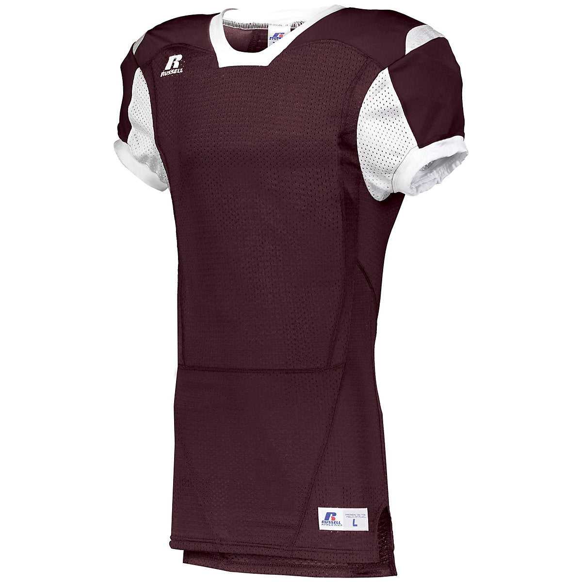 Russell S6793M Color Block Game Jersey - Maroon White - HIT a Double