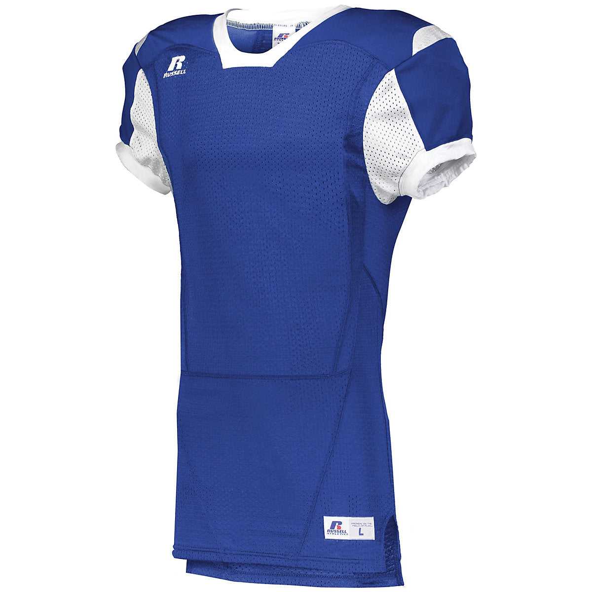 Russell S6793M Color Block Game Jersey - Royal White - HIT a Double