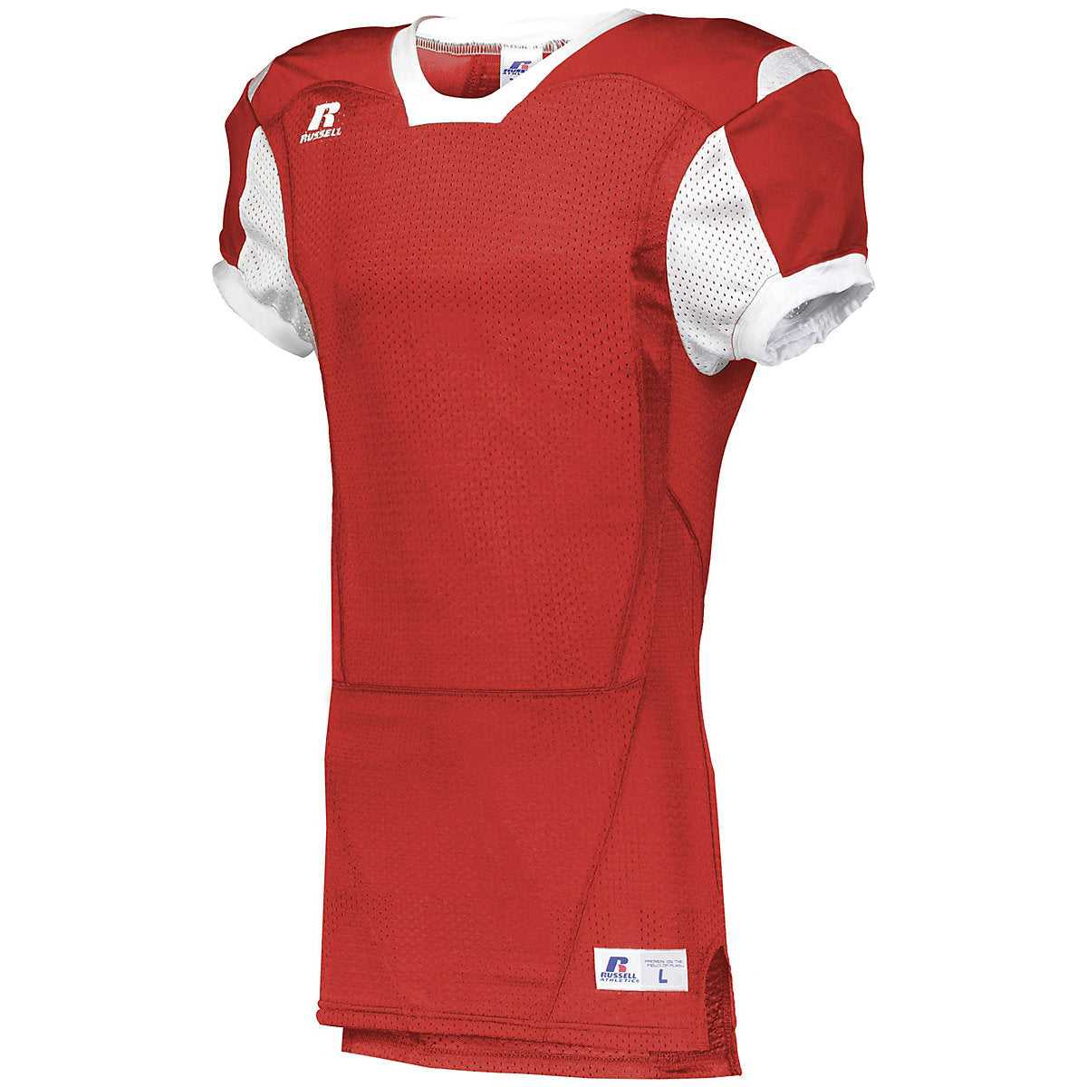 Russell S6793M Color Block Game Jersey - True Red White - HIT a Double