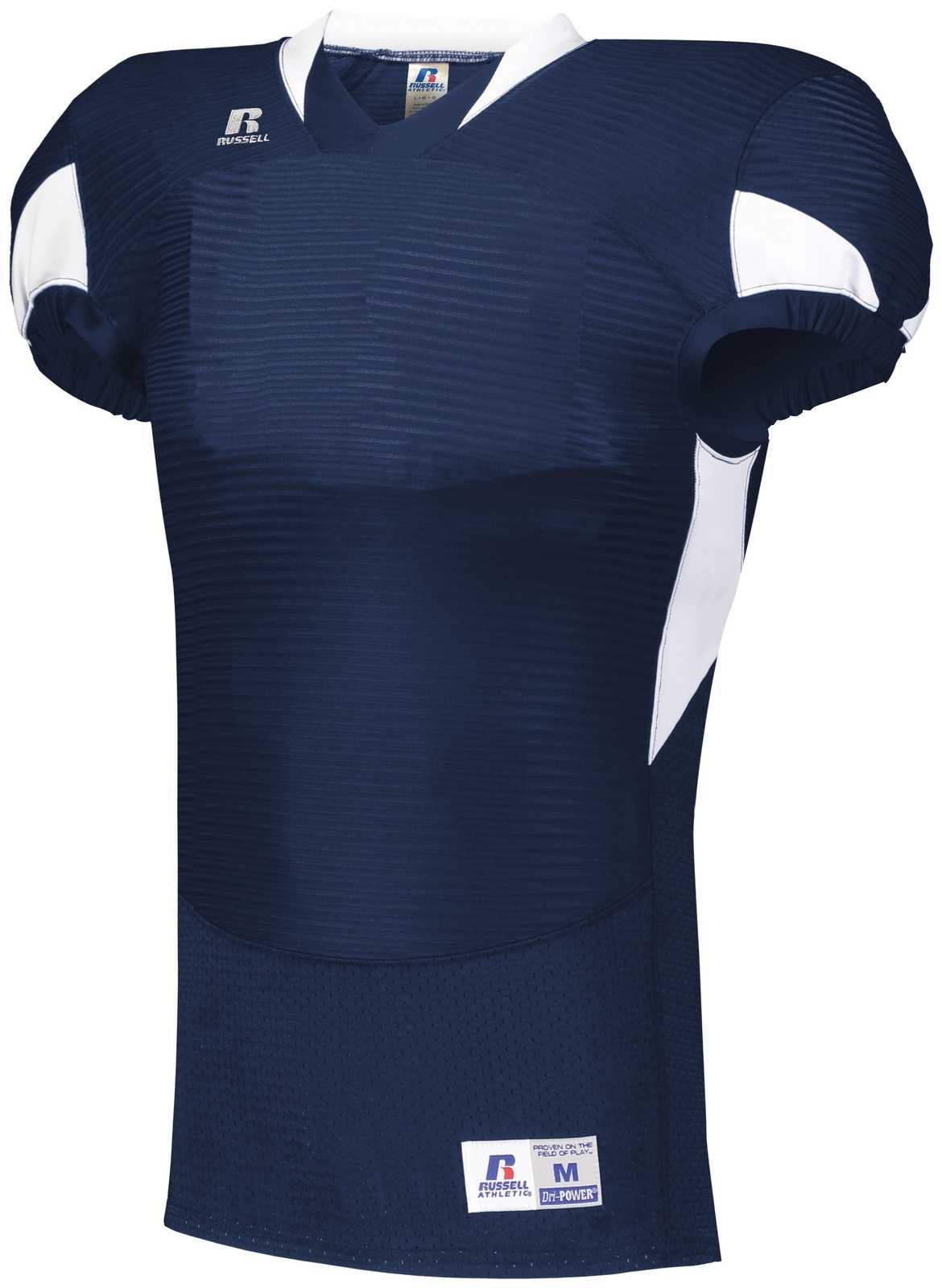 Russell S81XCM Waist Length Football Jersey - Navy White - HIT a Double