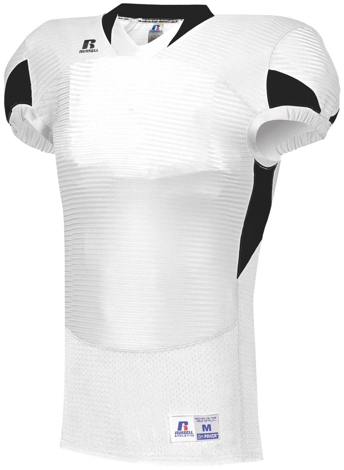 Russell S81XCM Waist Length Football Jersey - White Black - HIT a Double