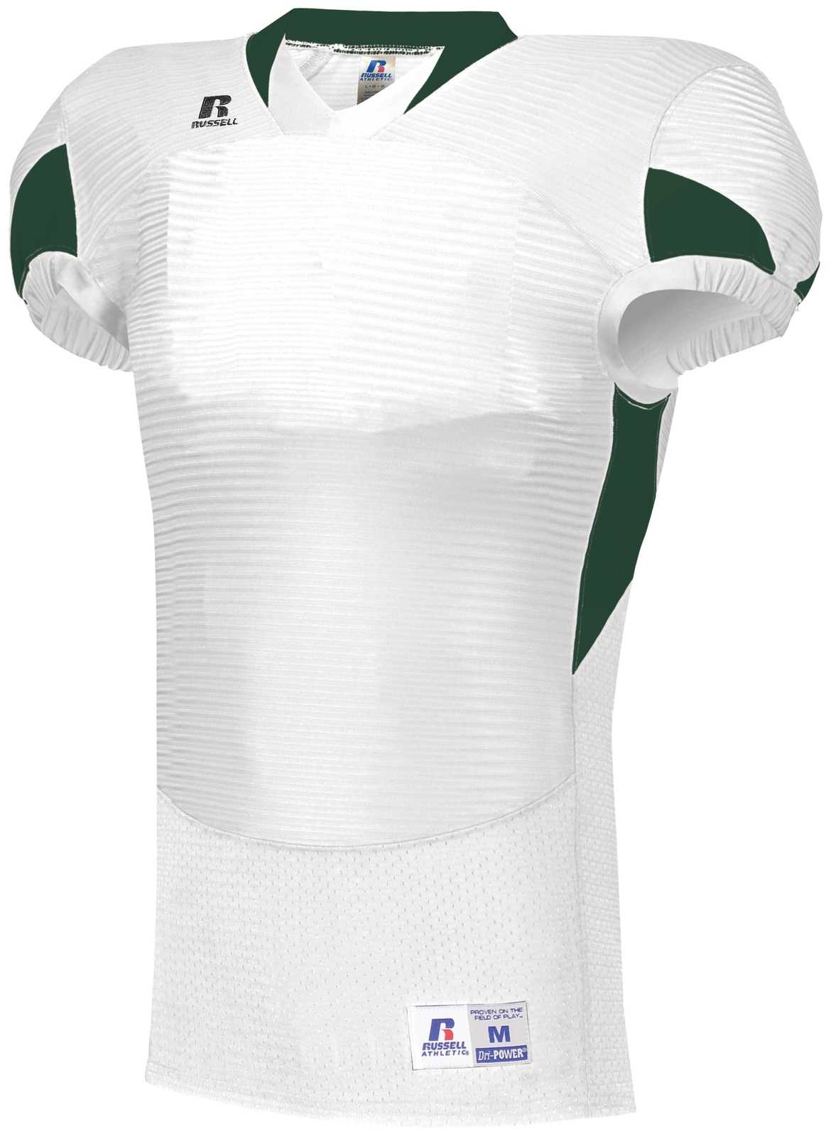 Russell S81XCM Waist Length Football Jersey - White Dark Green - HIT a Double