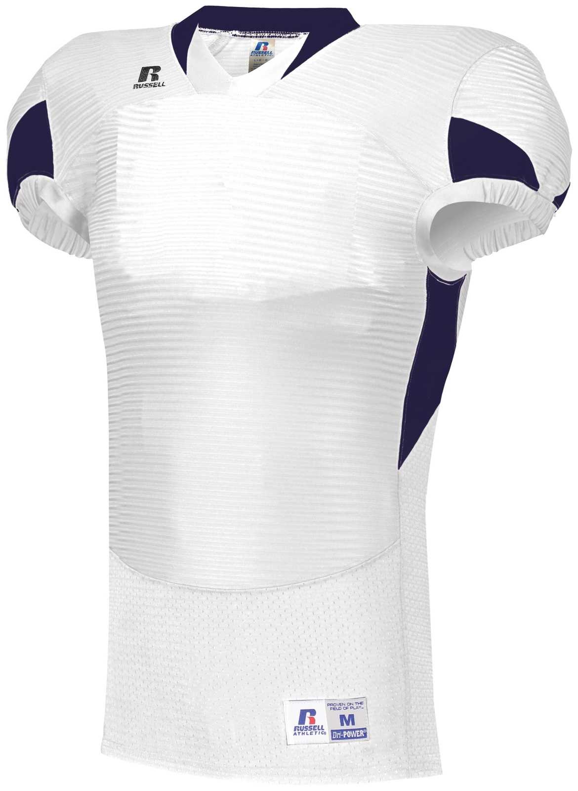 Russell S81XCM Waist Length Football Jersey - White Purple - HIT a Double