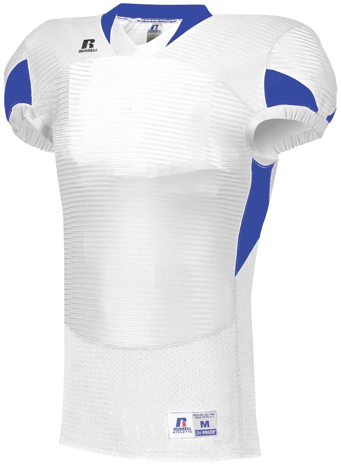 Russell S81XCM Waist Length Football Jersey - White Royal - HIT a Double