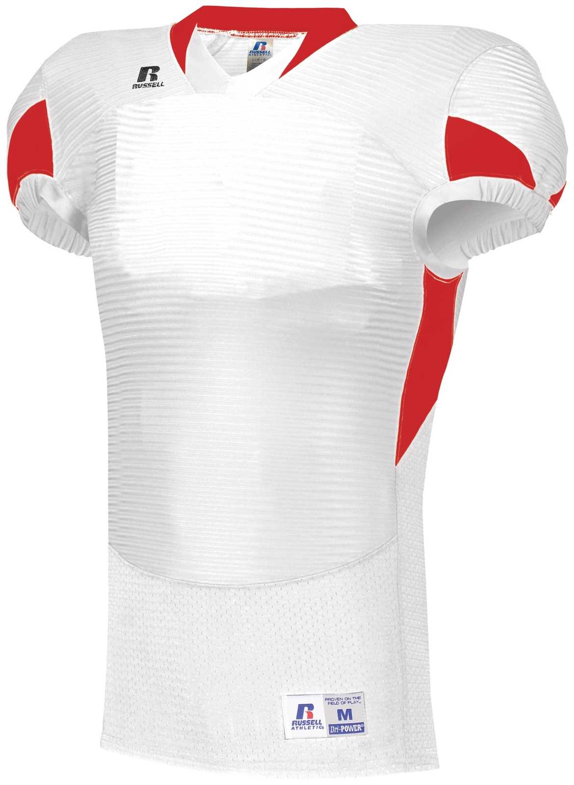 Russell S81XCM Waist Length Football Jersey - White True Red - HIT a Double
