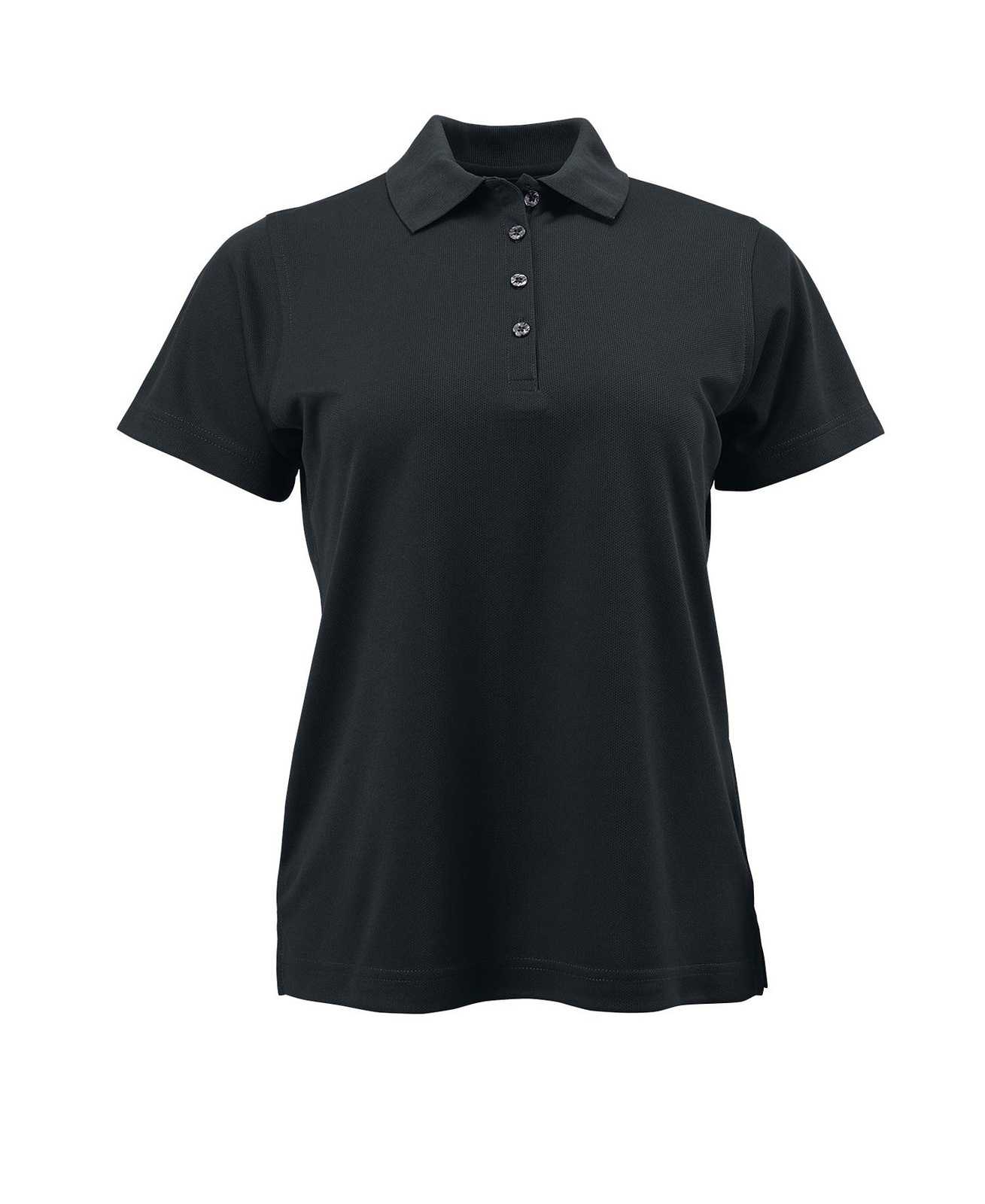 Paragon 104 Ladies Solid Mesh Polo - Black - HIT a Double
