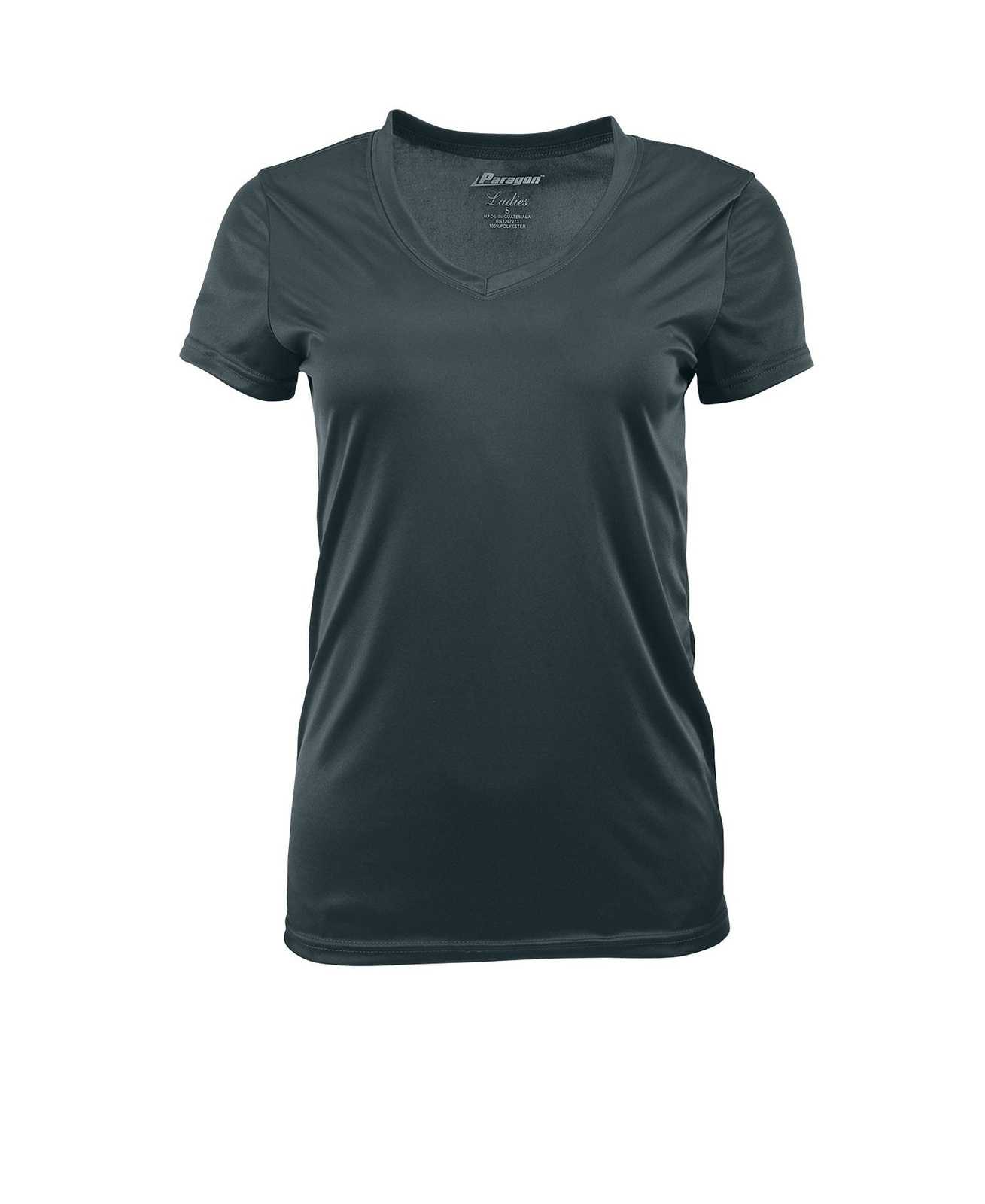 Paragon 203 Ladies V-Neck Performance Tee - Graphite - HIT a Double