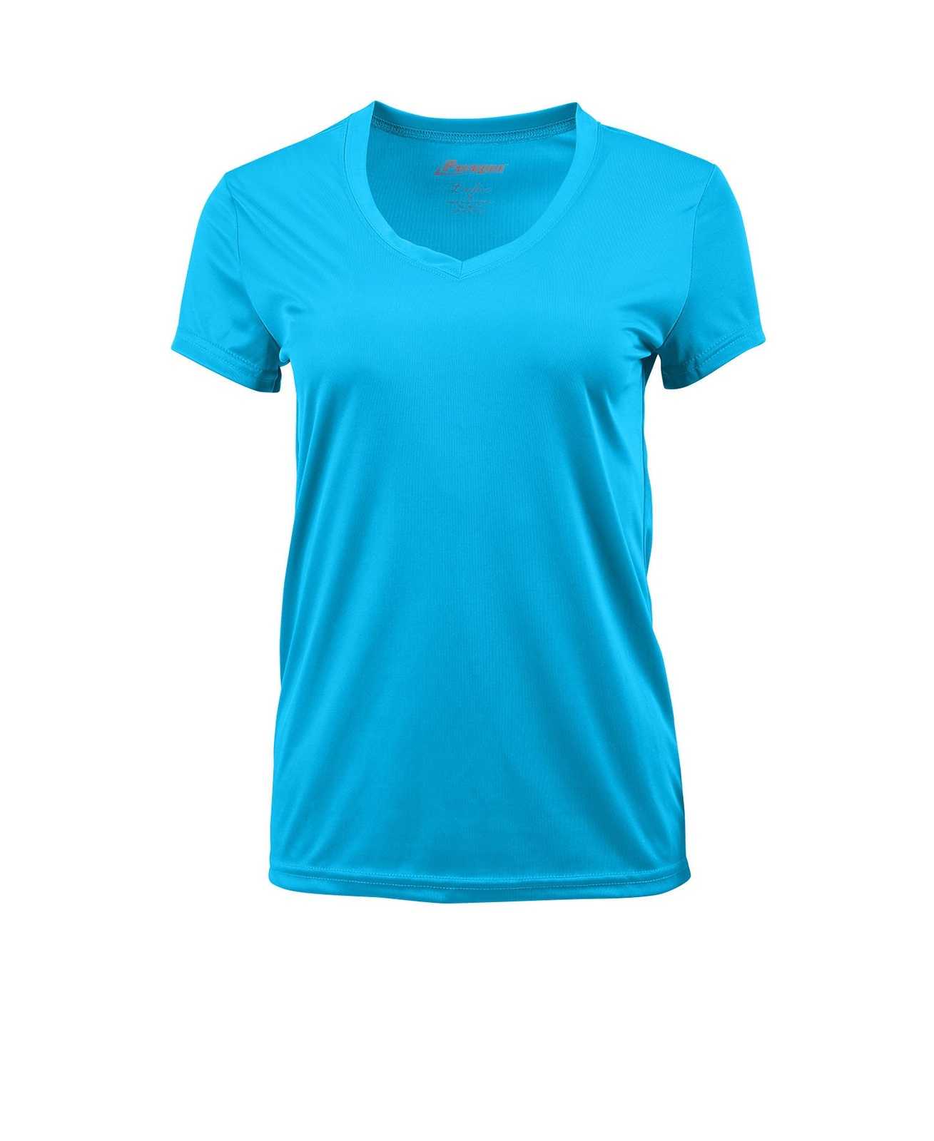 Paragon 203 Ladies V-Neck Performance Tee - Turquoise - HIT a Double