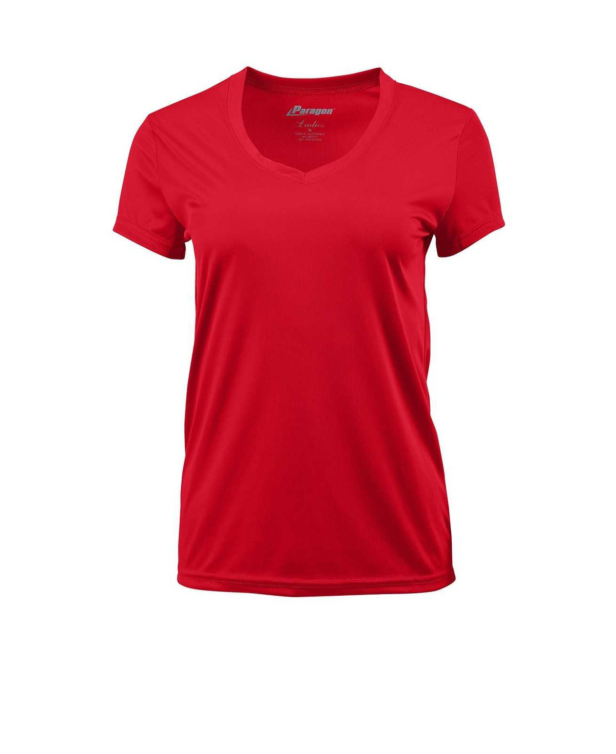 Paragon 203 Ladies V-Neck Performance Tee - Red - HIT a Double