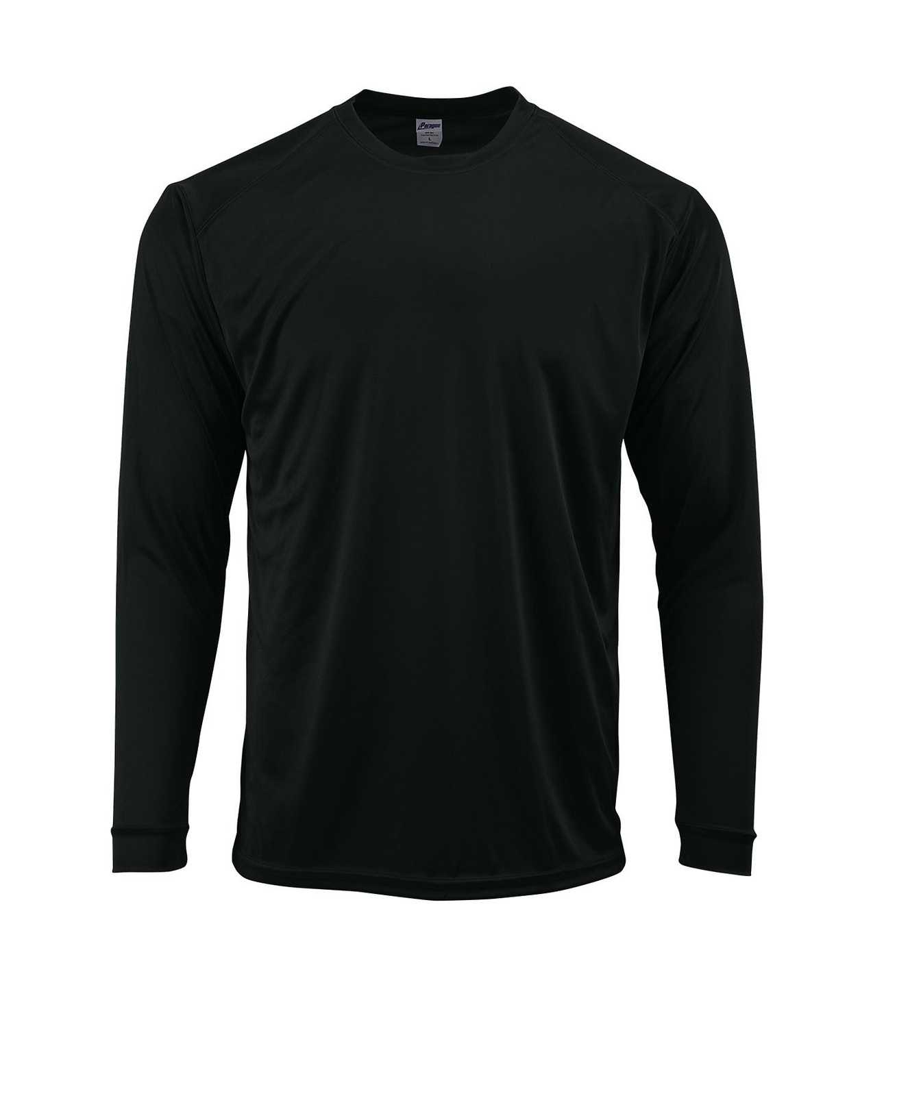 Paragon 210 Adult Long Sleeve Performance Tee - Black - HIT a Double