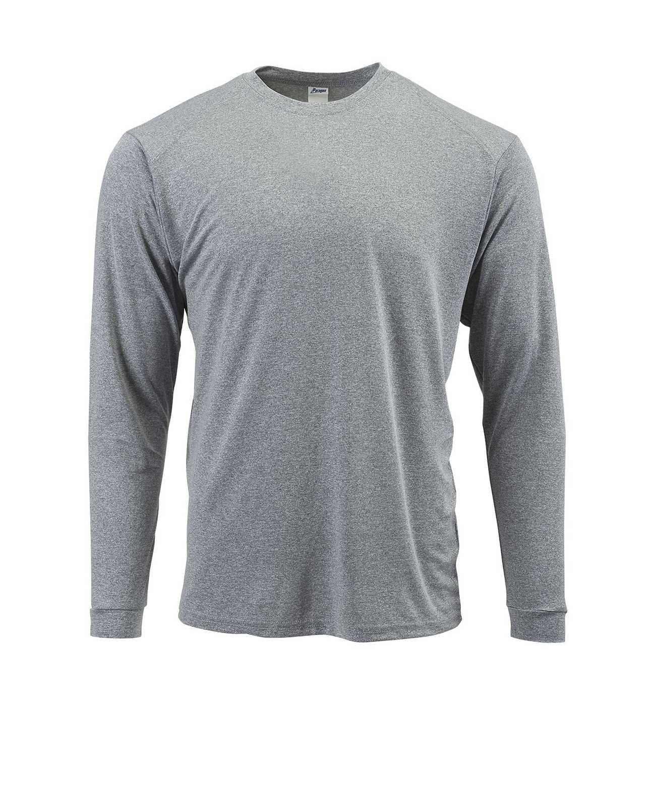Paragon 210 Adult Long Sleeve Performance Tee - Heather Gray - HIT a Double