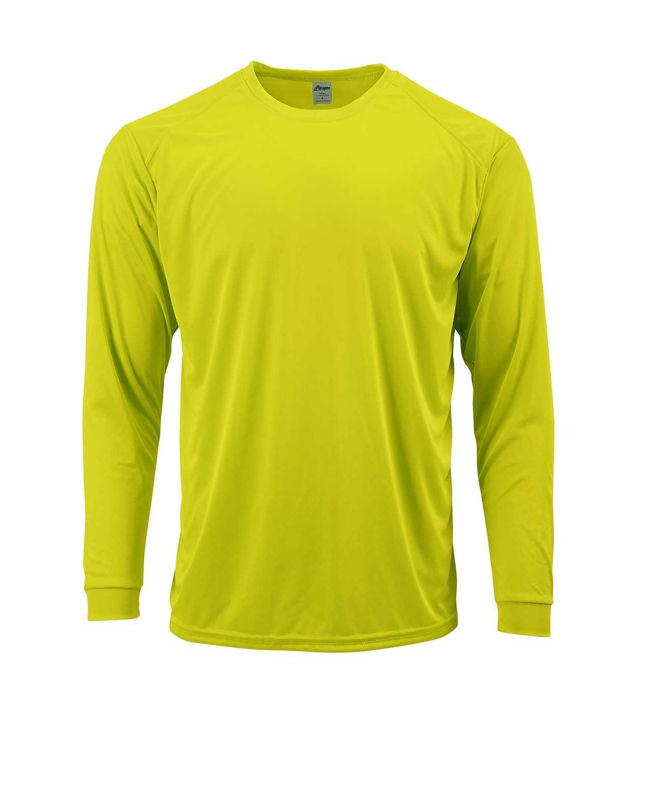 Paragon 210 Adult Long Sleeve Performance Tee - Safety Green - HIT a Double
