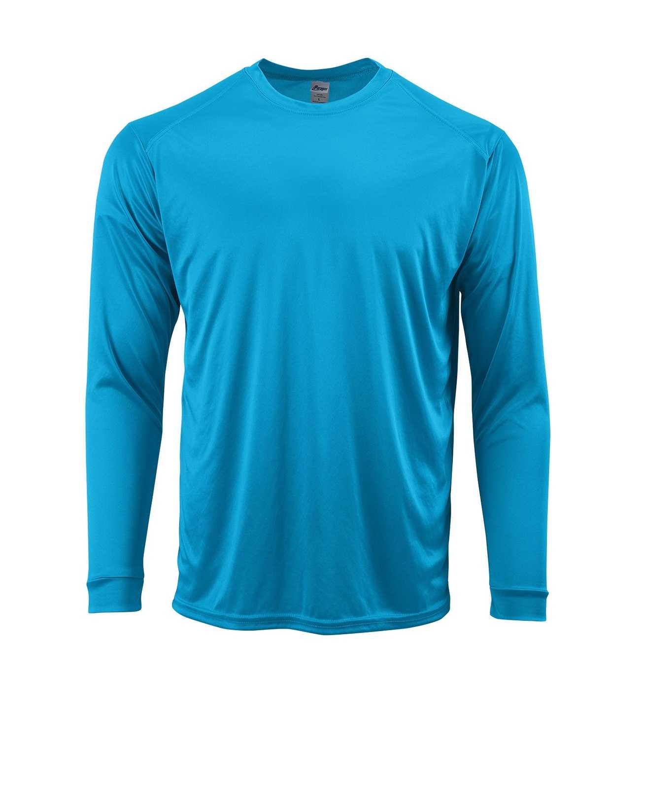 Paragon 210 Adult Long Sleeve Performance Tee - Turquoise - HIT a Double