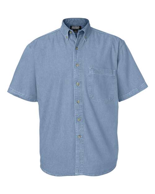 Sierra Pacific 0211 Short Sleeve Denim Shirt - Light Denim - HIT a Double
