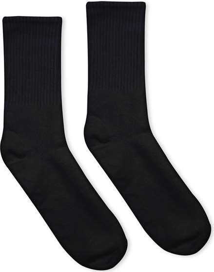 Socco SC200 USA-Made Solid Crew Socks - Black - HIT a Double - 1