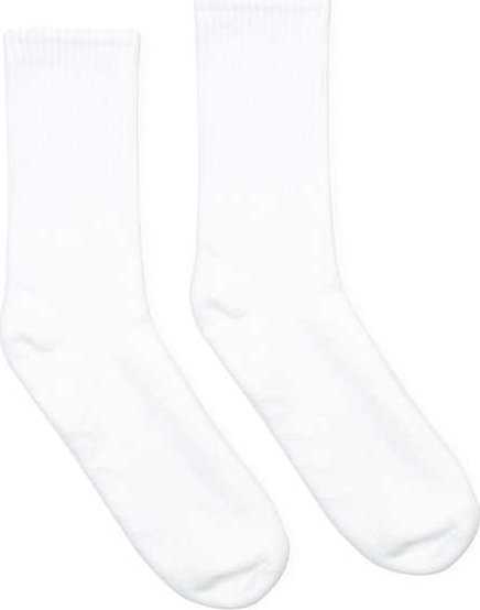 Socco SC200 USA-Made Solid Crew Socks - White - HIT a Double - 1