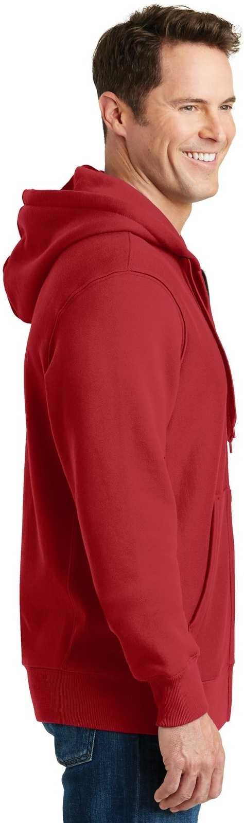 Sport-Tek F282 Super Heavyweight Full-Zip Hooded Sweatshirt - Red - HIT a Double - 3