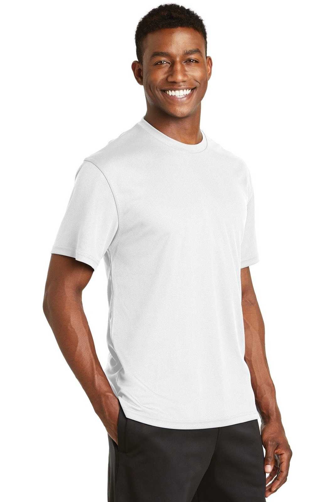 Sport-Tek K468 Dri-Mesh Short Sleeve T-Shirt - White - HIT a Double - 3