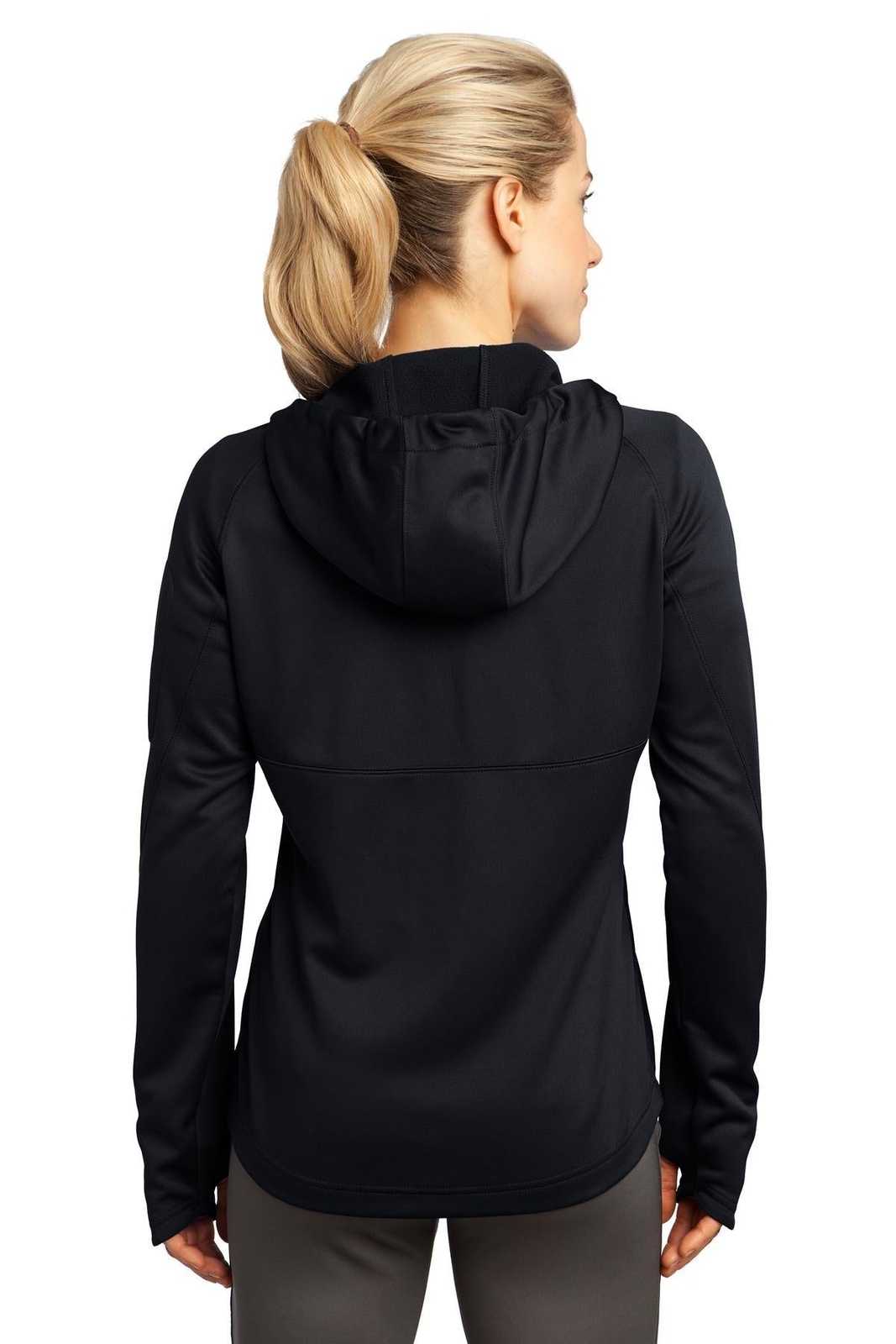 Sport-Tek L248 Ladies Tech Fleece Full-Zip Hooded Jacket - Black - HIT a Double - 2