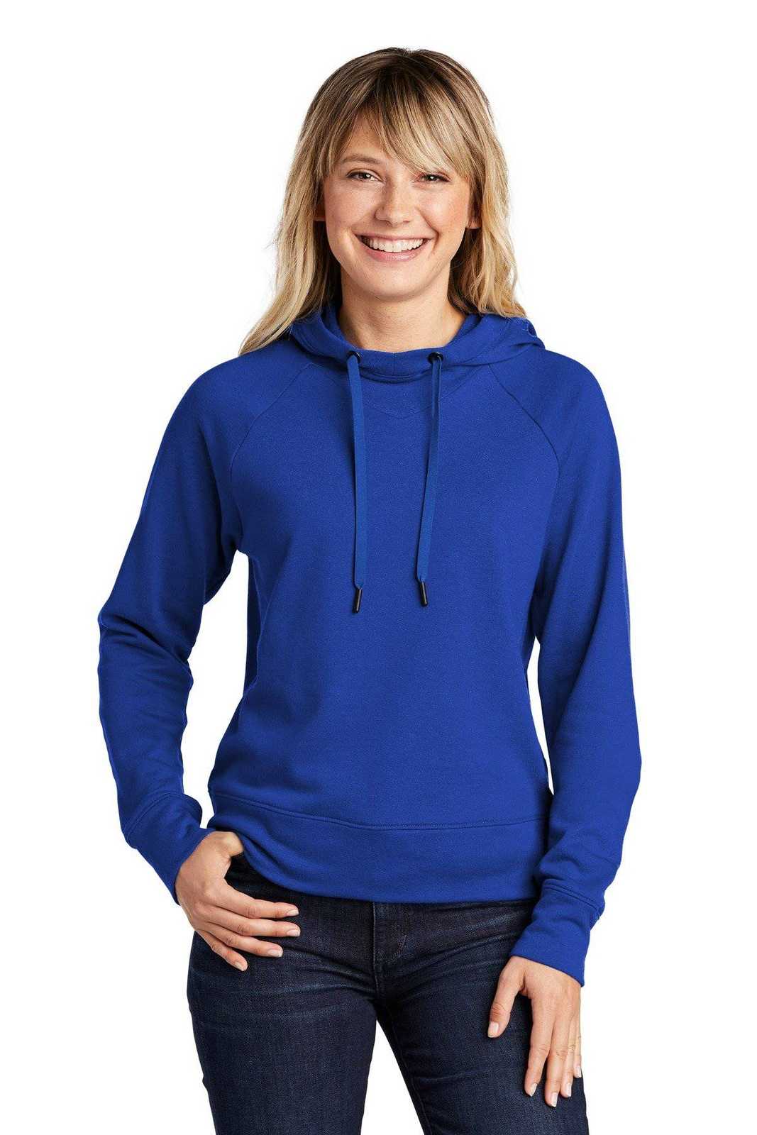 Sport-Tek LST272 Ladies Lightweight French Terry Pullover Hoodie - True Royal - HIT a Double - 1