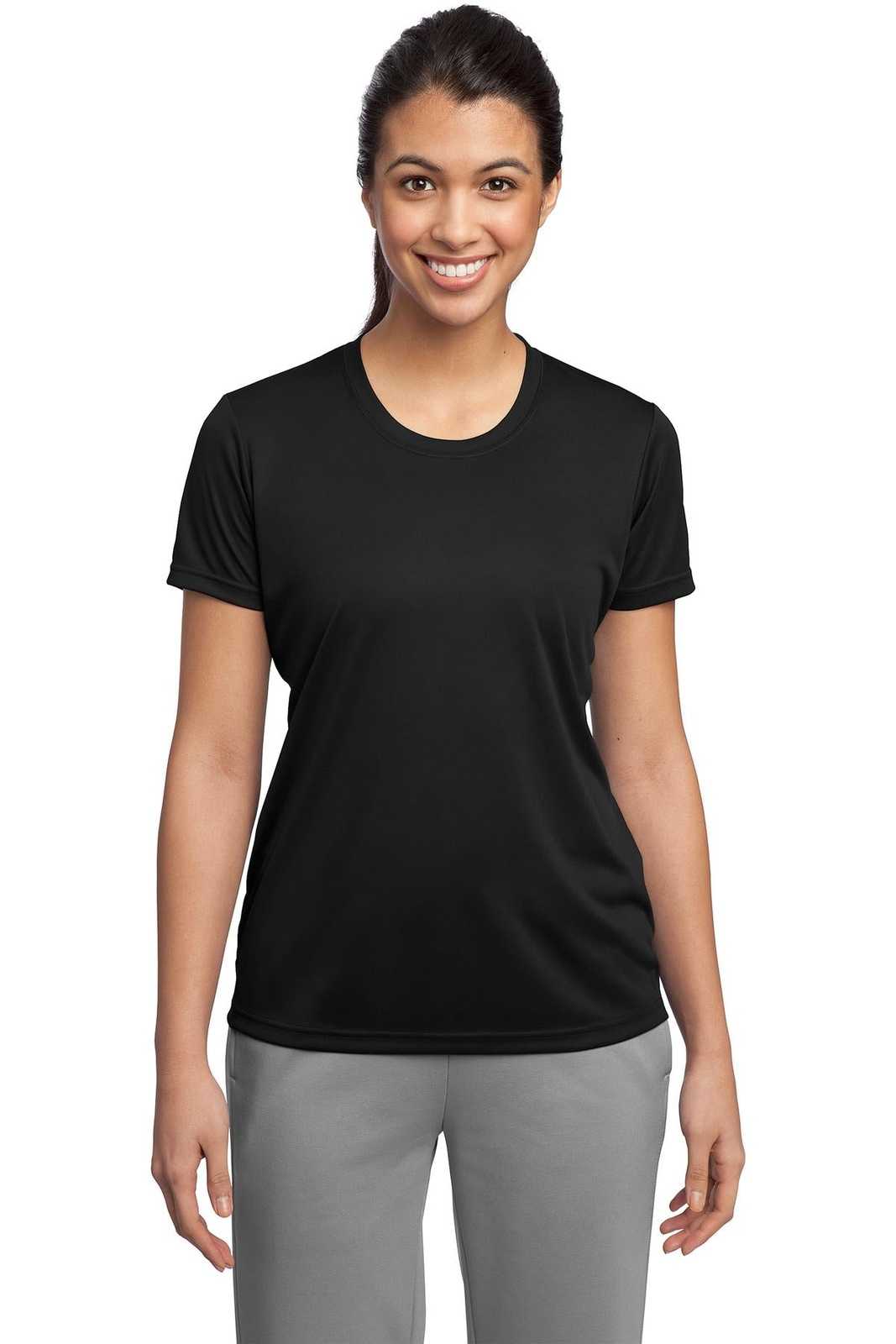 Sport-Tek LST350 Ladies PosiCharge Competitor Tee - Black - HIT a Double - 1