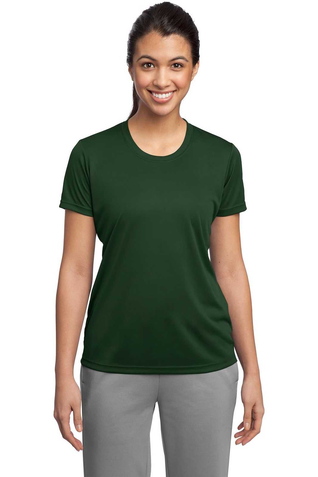 Sport-Tek LST350 Ladies PosiCharge Competitor Tee - Forest Green - HIT a Double - 1