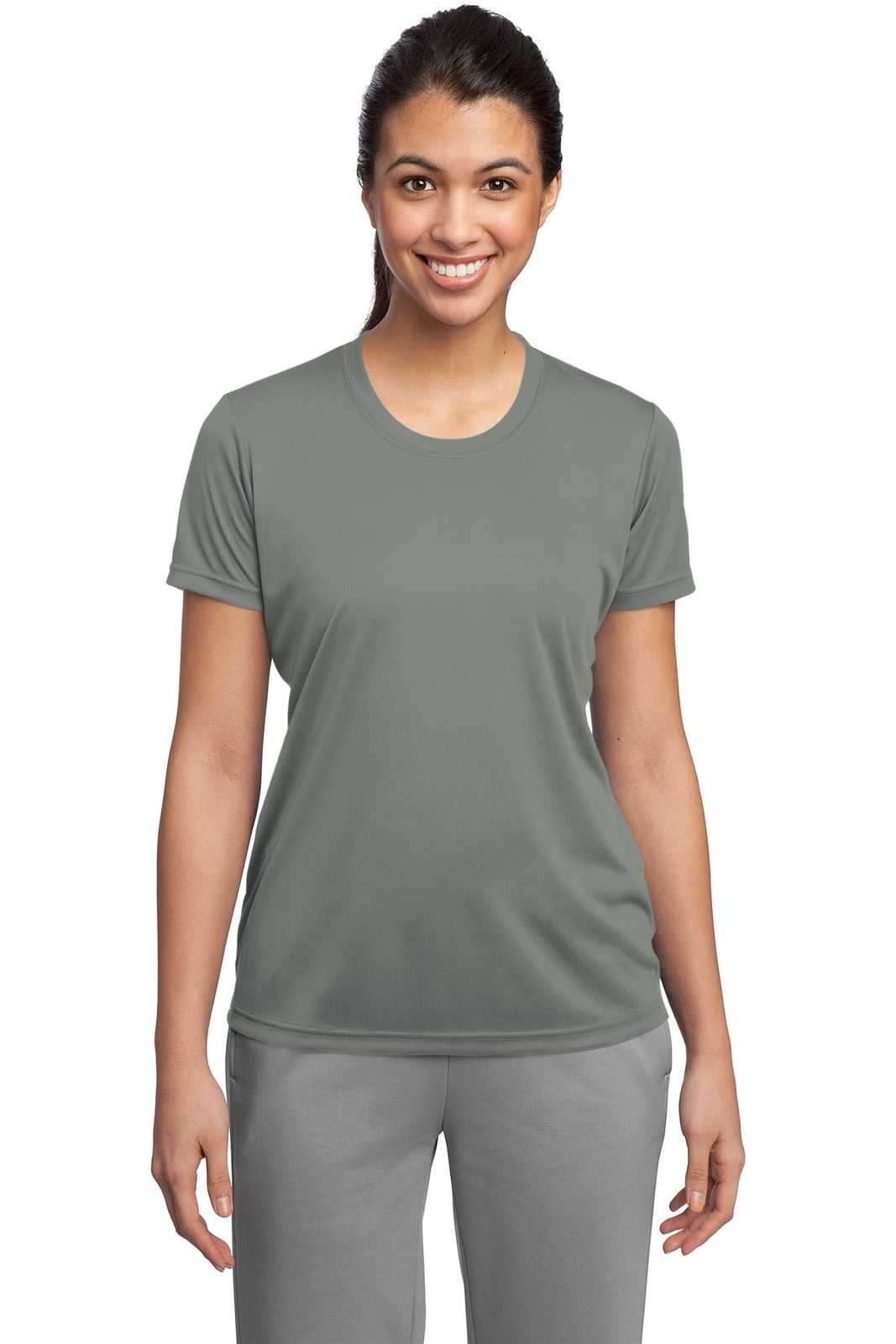 Sport-Tek LST350 Ladies PosiCharge Competitor Tee - Gray Concrete - HIT a Double - 1