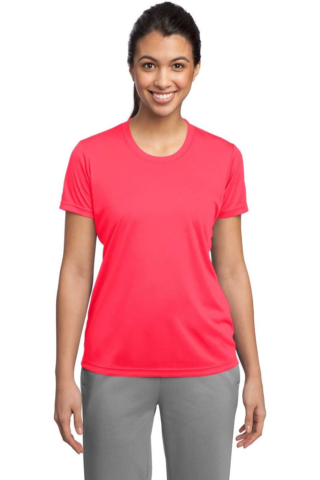 Sport-Tek LST350 Ladies PosiCharge Competitor Tee - Hot Coral - HIT a Double - 1