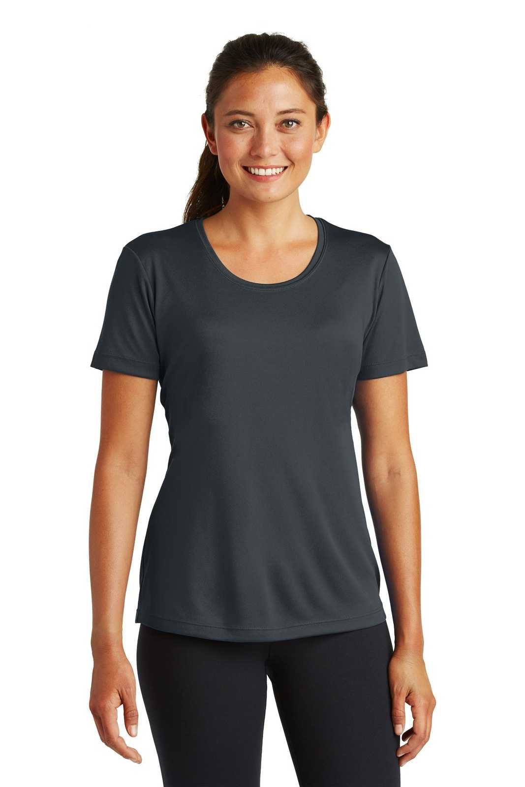 Sport-Tek LST350 Ladies PosiCharge Competitor Tee - Iron Gray - HIT a Double - 1