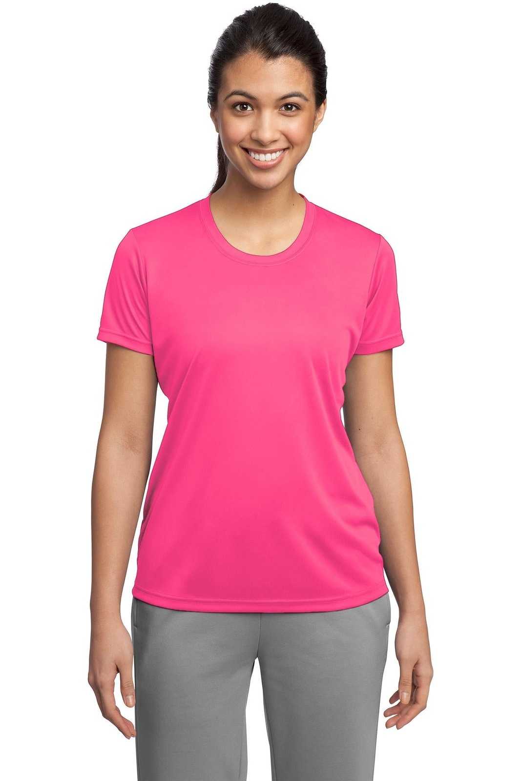 Sport-Tek LST350 Ladies PosiCharge Competitor Tee - Neon Pink - HIT a Double - 1
