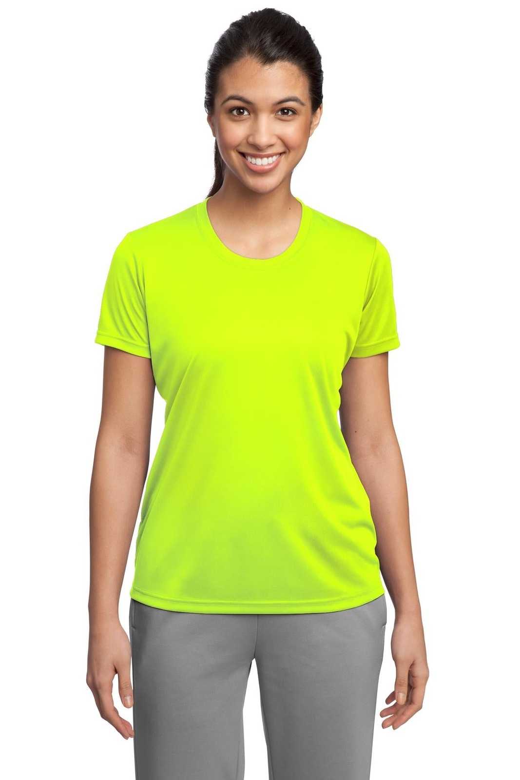 Sport-Tek LST350 Ladies PosiCharge Competitor Tee - Neon Yellow - HIT a Double - 1