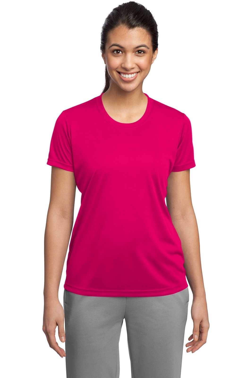 Sport-Tek LST350 Ladies PosiCharge Competitor Tee - Pink Raspberry - HIT a Double - 1