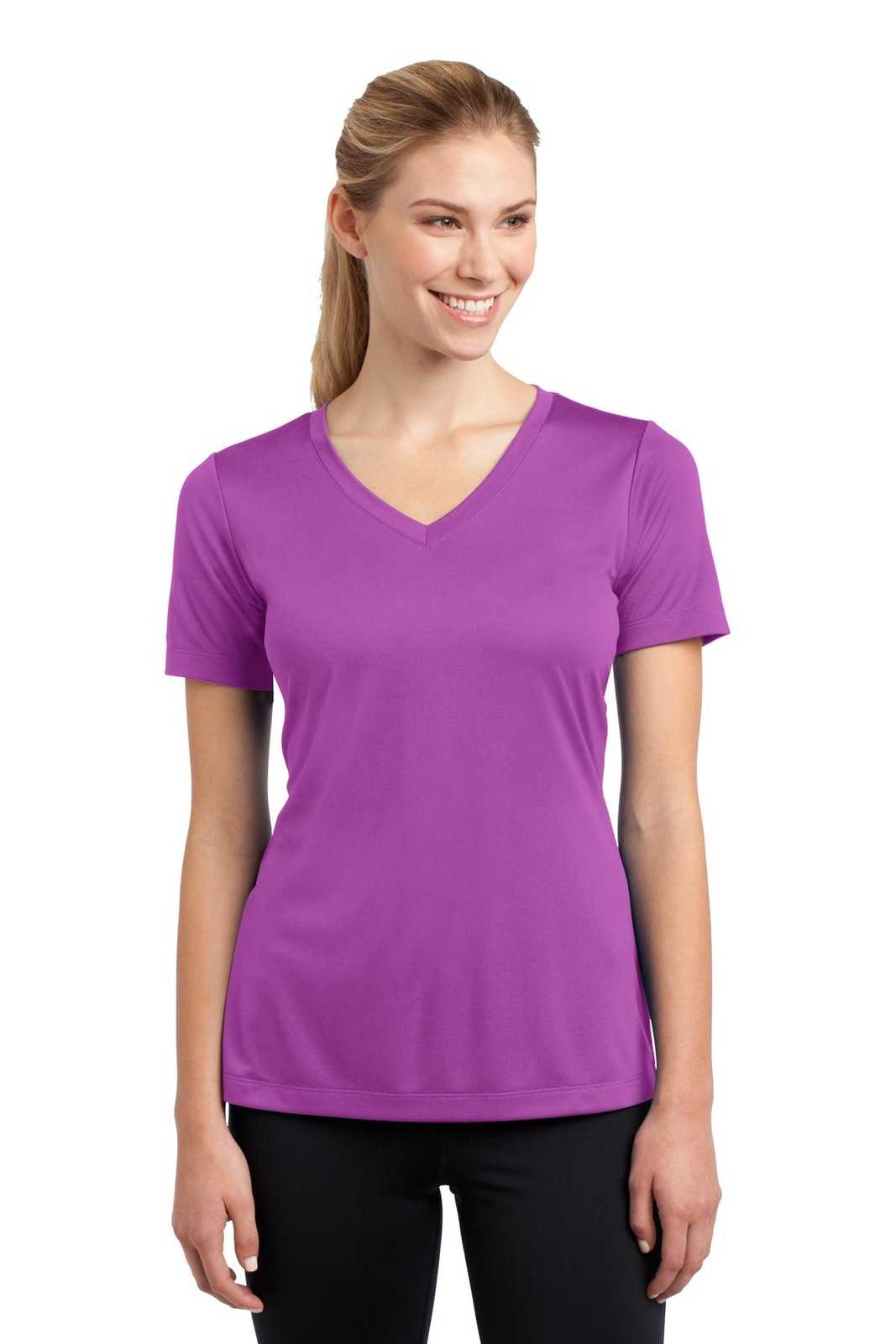 Sport-Tek LST353 Ladies PosiCharge Competitor V-Neck Tee - Pink Orchid - HIT a Double - 1