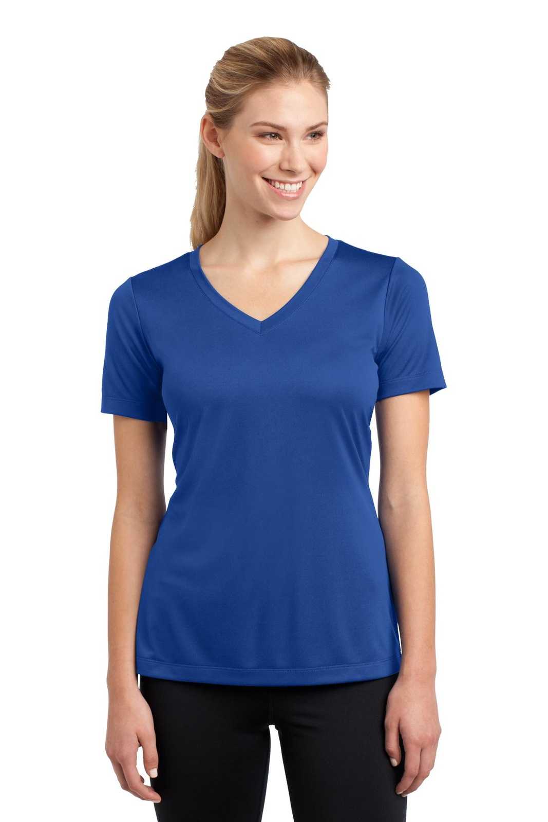 Sport-Tek LST353 Ladies PosiCharge Competitor V-Neck Tee - True Royal - HIT a Double - 1