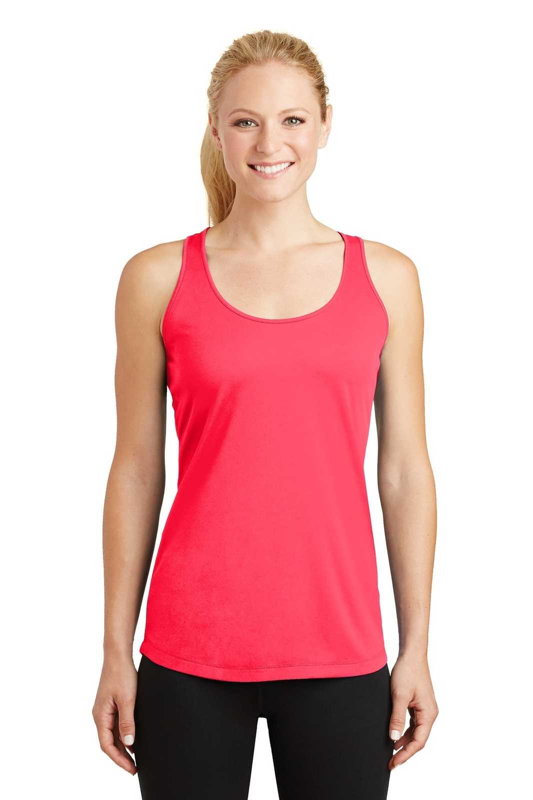 Sport-Tek LST356 Ladies PosiCharge Competitor Racerback Tank - Hot Coral - HIT a Double - 1