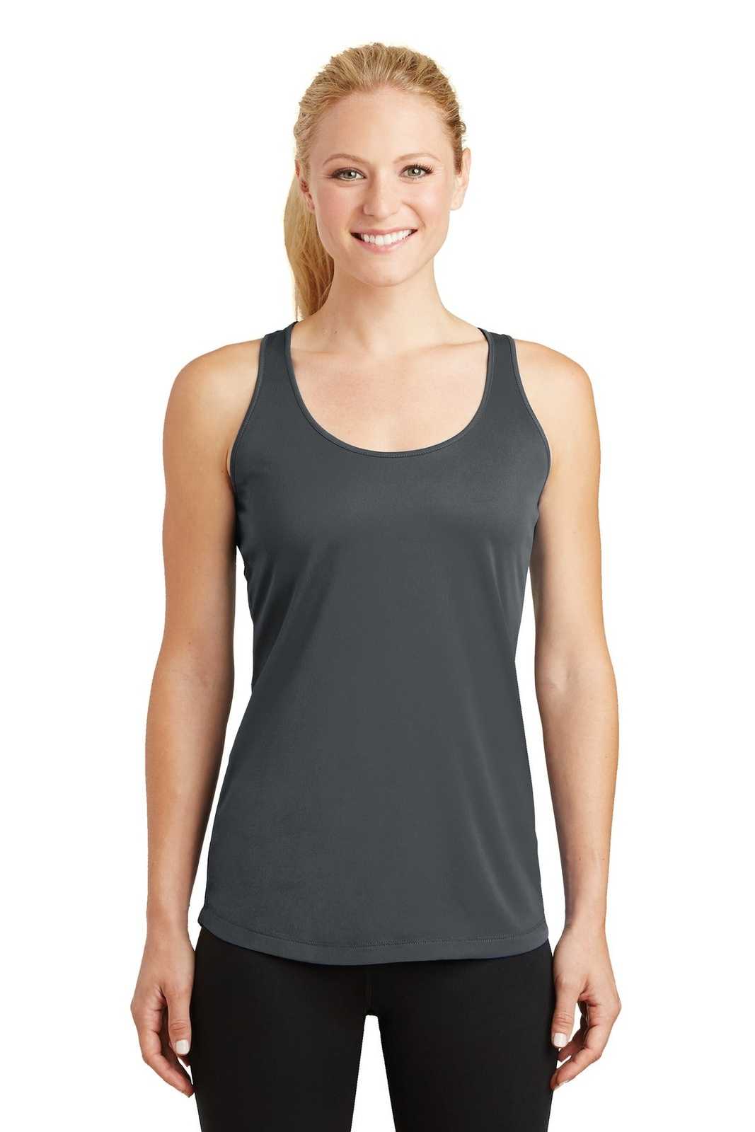 Sport-Tek LST356 Ladies PosiCharge Competitor Racerback Tank - Iron Gray - HIT a Double - 1