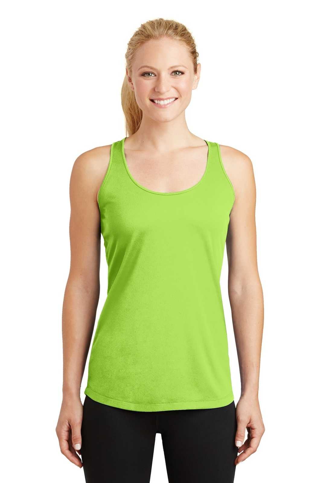 Sport-Tek LST356 Ladies PosiCharge Competitor Racerback Tank - Lime Shock - HIT a Double - 1